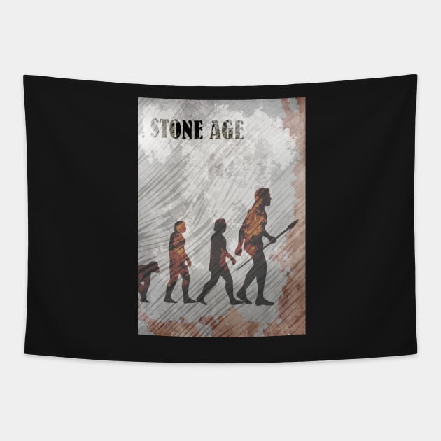 Stone Age - Board Games Design - Movie Poster Style - Board Game Art Tapestry by MeepleDesign