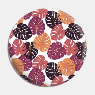 Vibrant Modern Monstera Leaves Pattern Pin