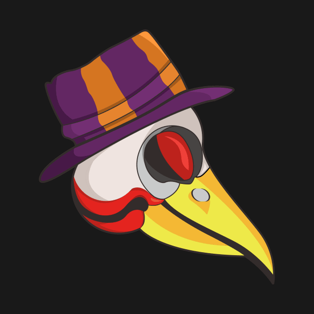 the head of a bird with a funny hat by HD apparel