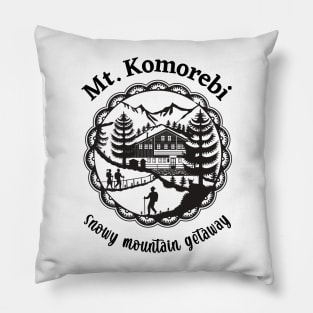 Mt. Komorbi - Snowy Mountain Getaway Pillow