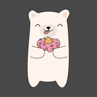 Cute Polar Bear Eating A Donut T-Shirt T-Shirt