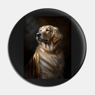 Royal Portrait of a Golden Retriever Pin