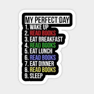 My Perfect Day / Reading Books Funny retro list design Magnet