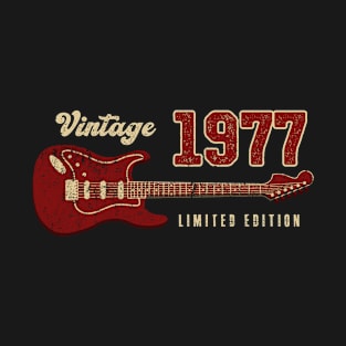 Vintage 1977 Birthday Guitar Lovers 46th Birthday T-Shirt