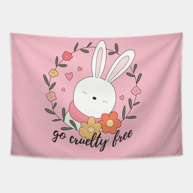 Easter - Go Cruelty Free Tapestry by valentinahramov