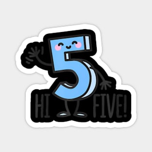 High hand  wave number 5 kids Magnet