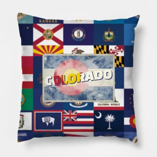 Colorado vintage style retro souvenir Pillow