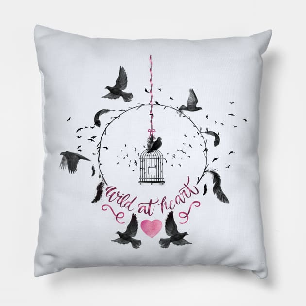 Wild At Heart Pillow by LittleBunnySunshine