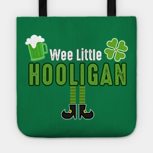 funny St Patricks Day quote Wee Little Hooligan Tote