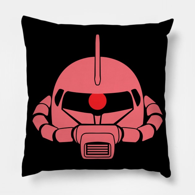 "Zaku II" in Char Red, Stencil Pillow by DKrumpp