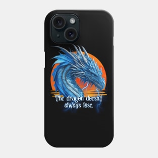 Blue Dragon Sunset for Dungeon Masters and Fantasy RPG Gamers Phone Case