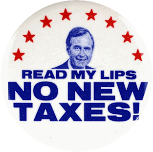 George H W Bush "Read My Lips" Presidential Campaign Button Magnet