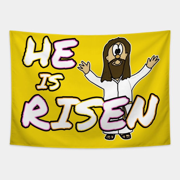 Easter Jesus He Is Risen Christian Church Tapestry by doodlerob