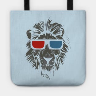Lion Face wearing Stereoscopic 3D Glasses Tote