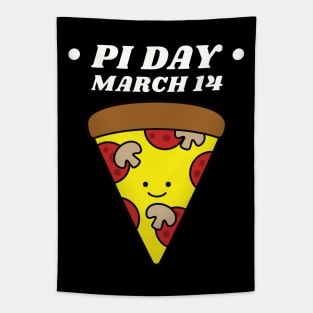 Pi Day March 14 Kawaii Pizza Slice Tapestry