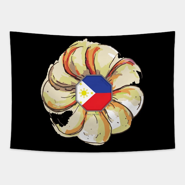 pilipinas flag on a flower Tapestry by CatheBelan