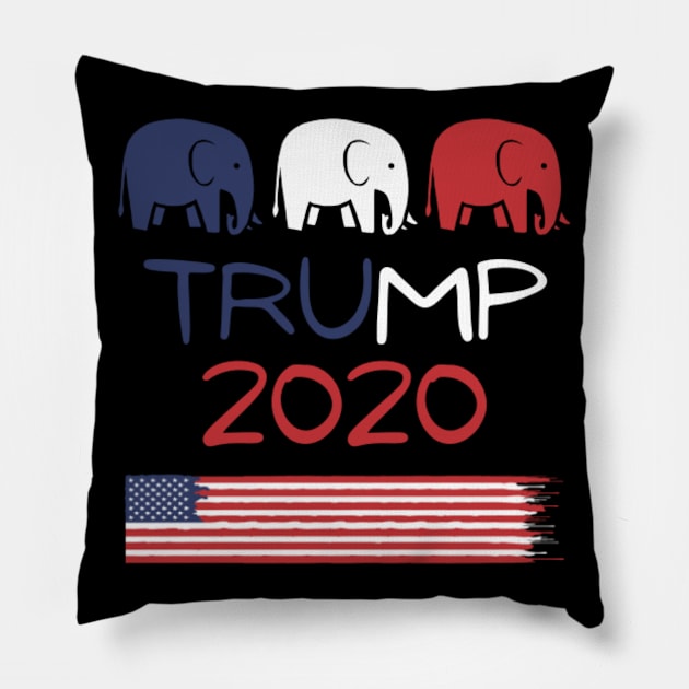 Trump 2020 Republican Elephants Pillow by 9 Turtles Project