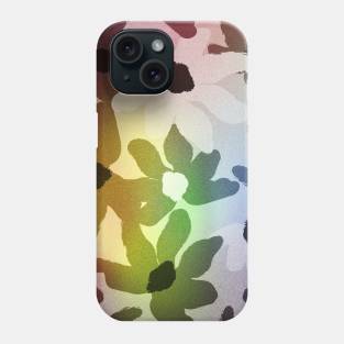 Pattern with floral elements in soft rainbow colors on grey background Phone Case