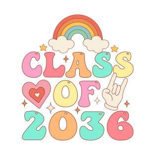 Class Of 2036 Groovy Retro T-Shirt