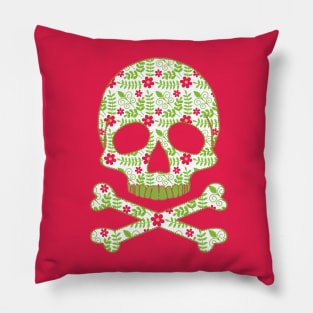 Skull with Flowers Pillow