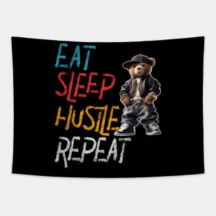 Eat Sleep Hustle Repeat Teddy Bär Tapestry