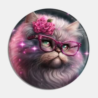 Rosy Persian Cat Pin