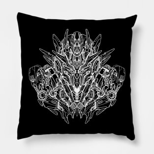 Metaverse Cyborg White Pillow