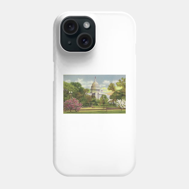 U.S. Capitol postcard, 1950 Phone Case by rogerstrawberry