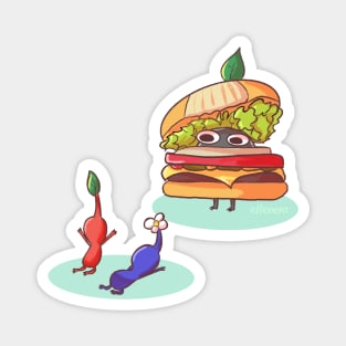 Pikmin worshiping the Burger Pikmin Magnet