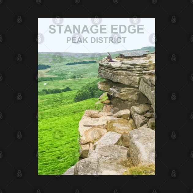 Stanage Edge Peak District, Derbyshire. Travel poster by BarbaraGlebska