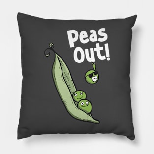 Peas Out -  Funny Puns - Peace Out Pillow