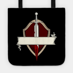 Sword Banner Coat Of Arms Medieval Sword Fight Tote