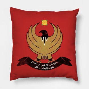Kurdistan / Faded Vintage-Style Crest Design Pillow