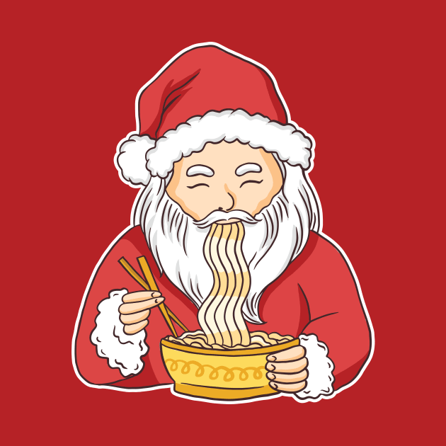 Cartoon Santa Eating Ramen by SLAG_Creative