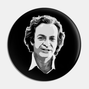 Richard Feynman Black and White Pin