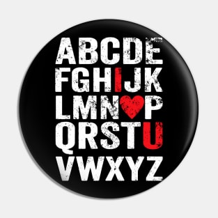 ABC Boys Alphabet I Love You Valentines Day Teacher Pin