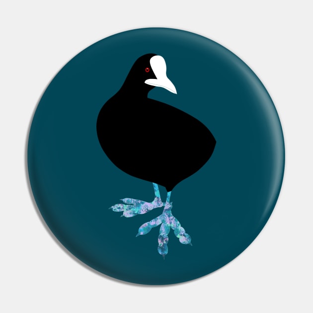 Common Coot - the abstract Bird Pin by Hayh0