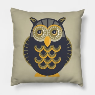 Steampunk Clockwork Owl Pillow