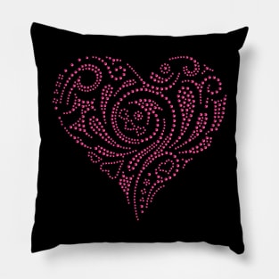 Heart rhinestone style Pillow