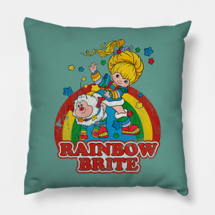 Rainbow Brite Pillow - Distressed Rainbow Brite by OniSide