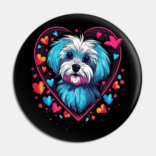 Maltese Valentine Day Pin