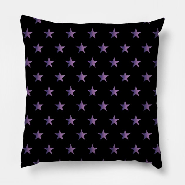 Purple Stars On Black Pillow by SartorisArt1