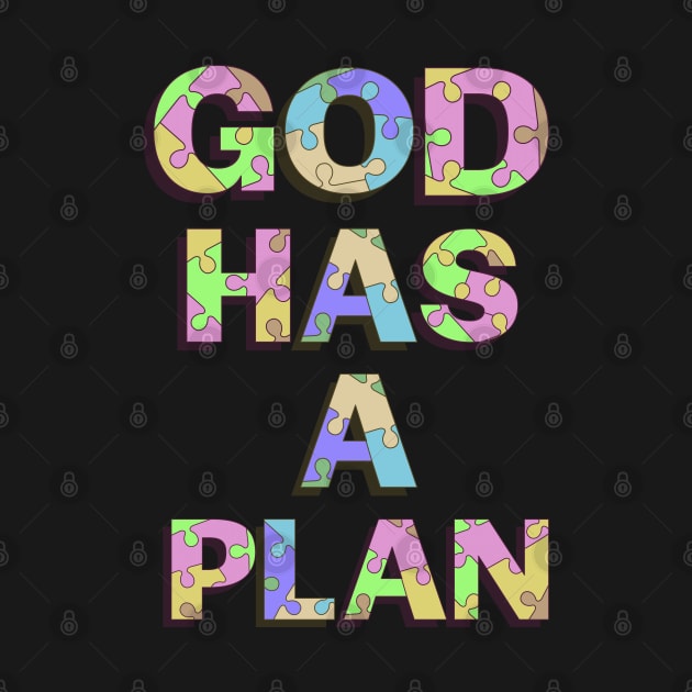 God Has a Plan blue floral T-Shirt by  Sunrise Podium 