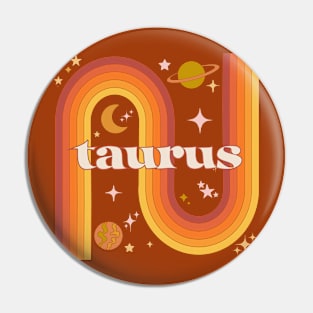 Taurus Zodiac Sign - 70s Taurus Horoscope Sign Pin