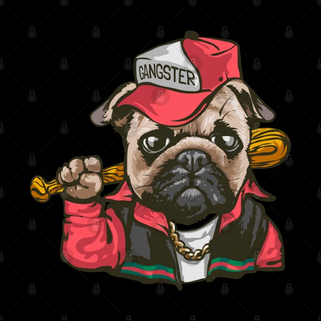 Gangster pug dog by sharukhdesign