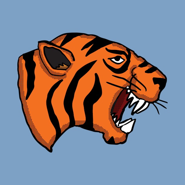 Roaring Tiger Head cartoon by Eric03091978