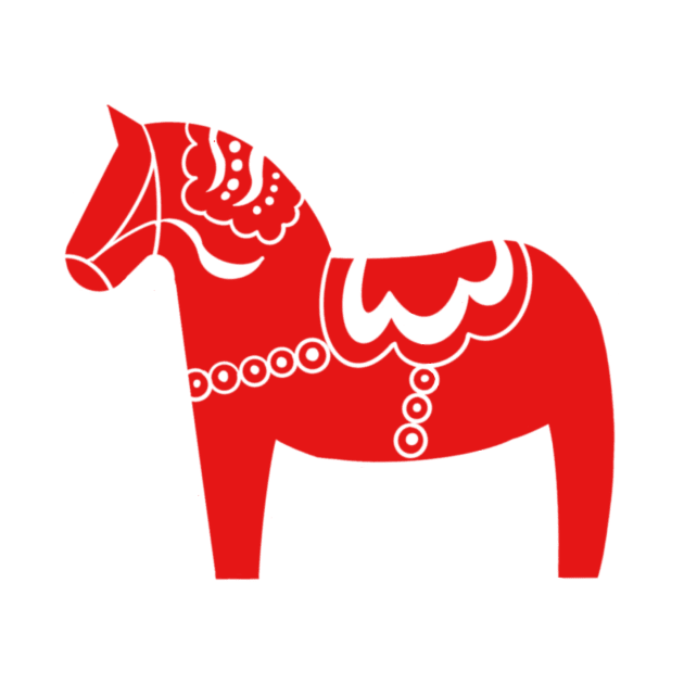 Swedish Dala Horse by BeanstalkPrints