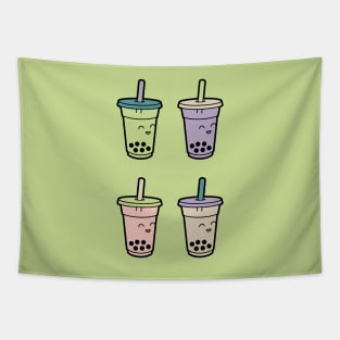 Cute Kawaii Bubble Tea - 4 Flavors Tapestry