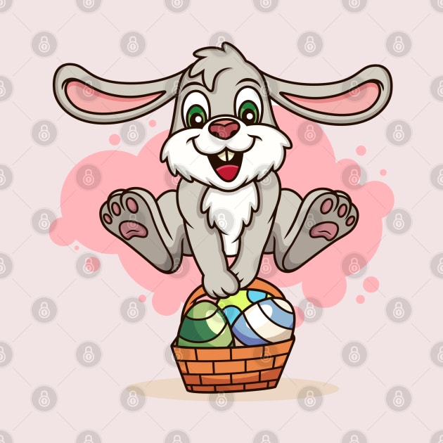 Easter Bunny with Eggs by Cool Abstract Design