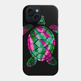 Pink and Green Watercolor Sea Turtle Phone Case